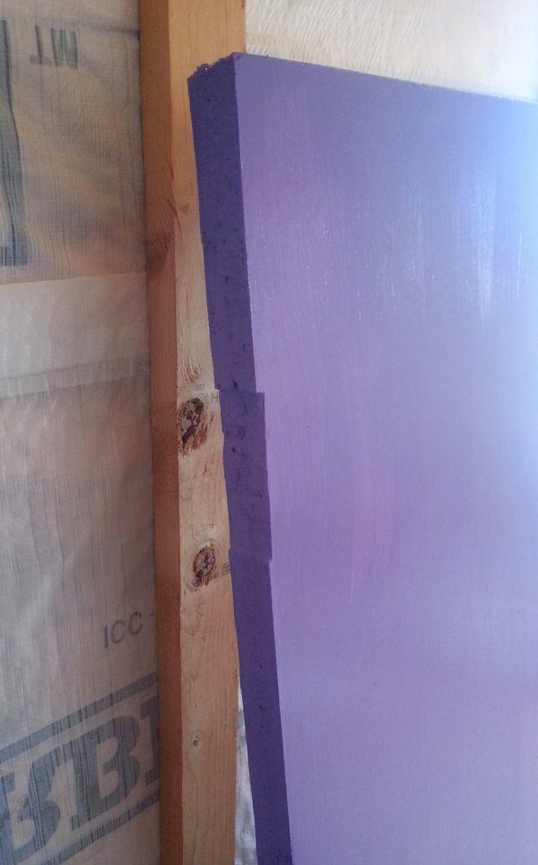 The side door is inside Tyrava, leaning against the wall. The edge has been painted dark purple.