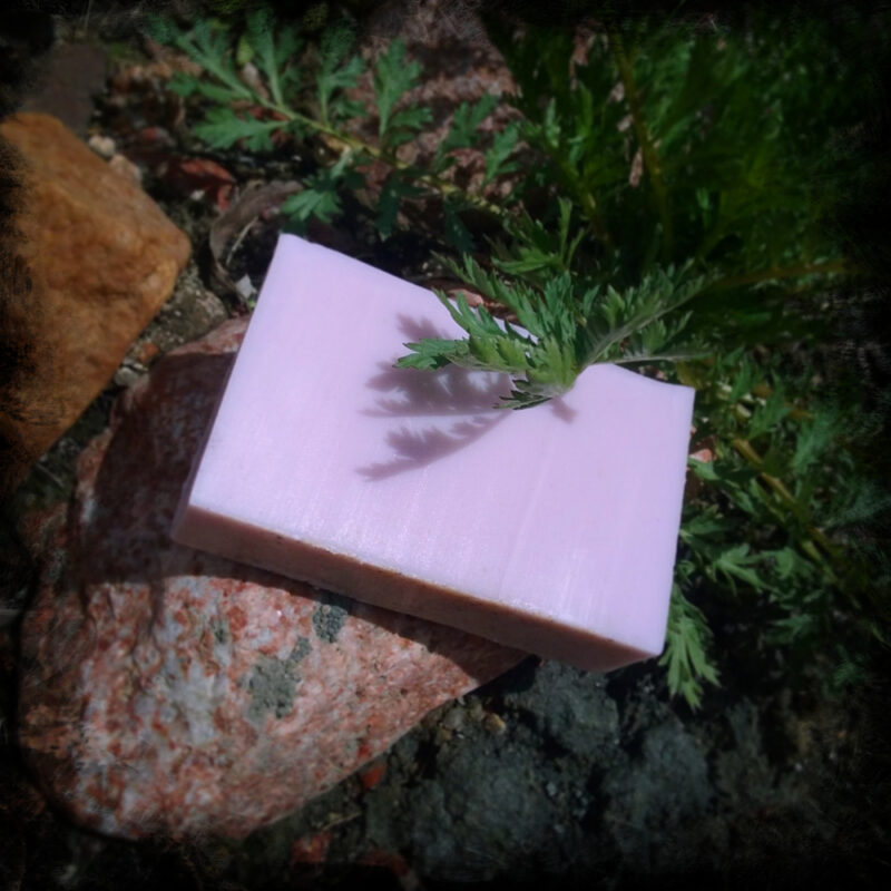 a bar of pink soap
